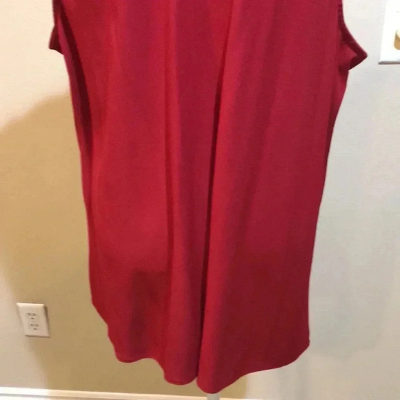 Anne Klein Red Sleeveless Tie Front Blouse-Size 3X - Picture 8 of 10